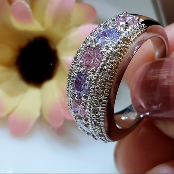 NEW Trio of Gemstones Sterling Silver Ring - Picture 3 of 13